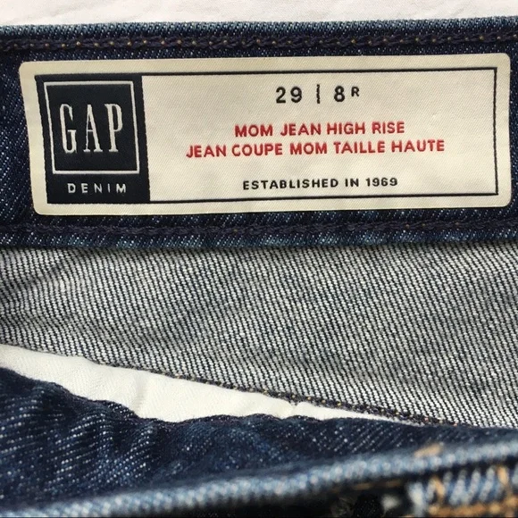 GAP mom jean high rise jeans size 29 dark wash - Picture 4 of 16